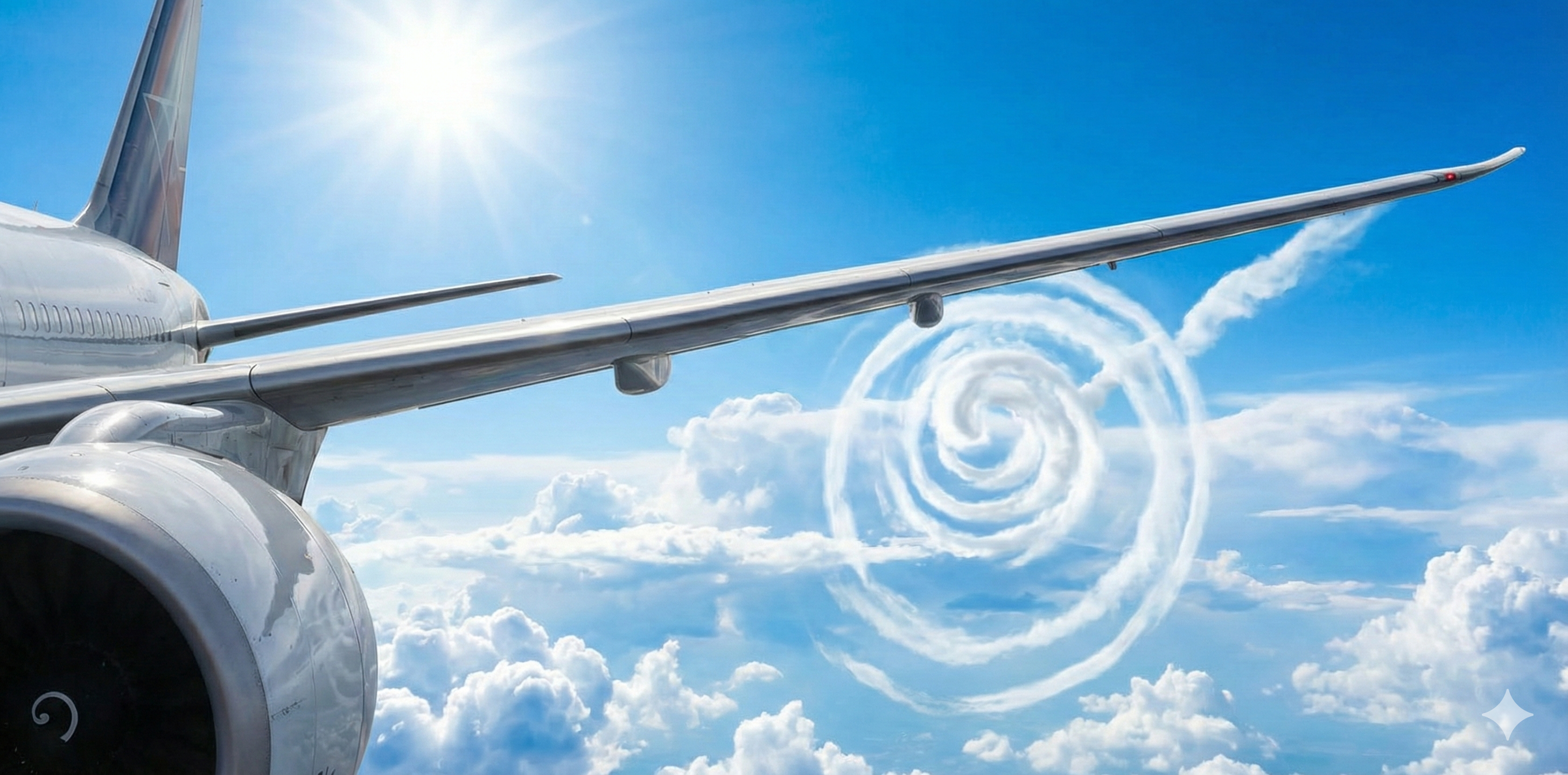 비행기 날개 끝에서 발생하는 익단와류 소용돌이 형상