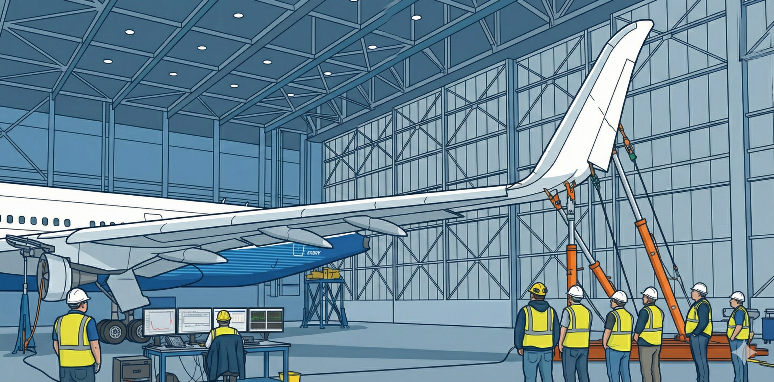 비행기 날개 극한 굴절 테스트 장면